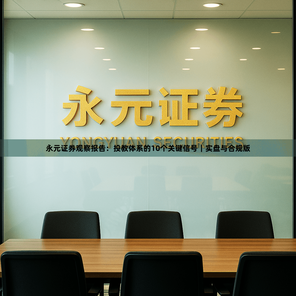 永元证券观察报告：投教体系的10个关键信号｜实盘与合规版