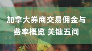 加拿大券商交易佣金与费率概览 关键五问